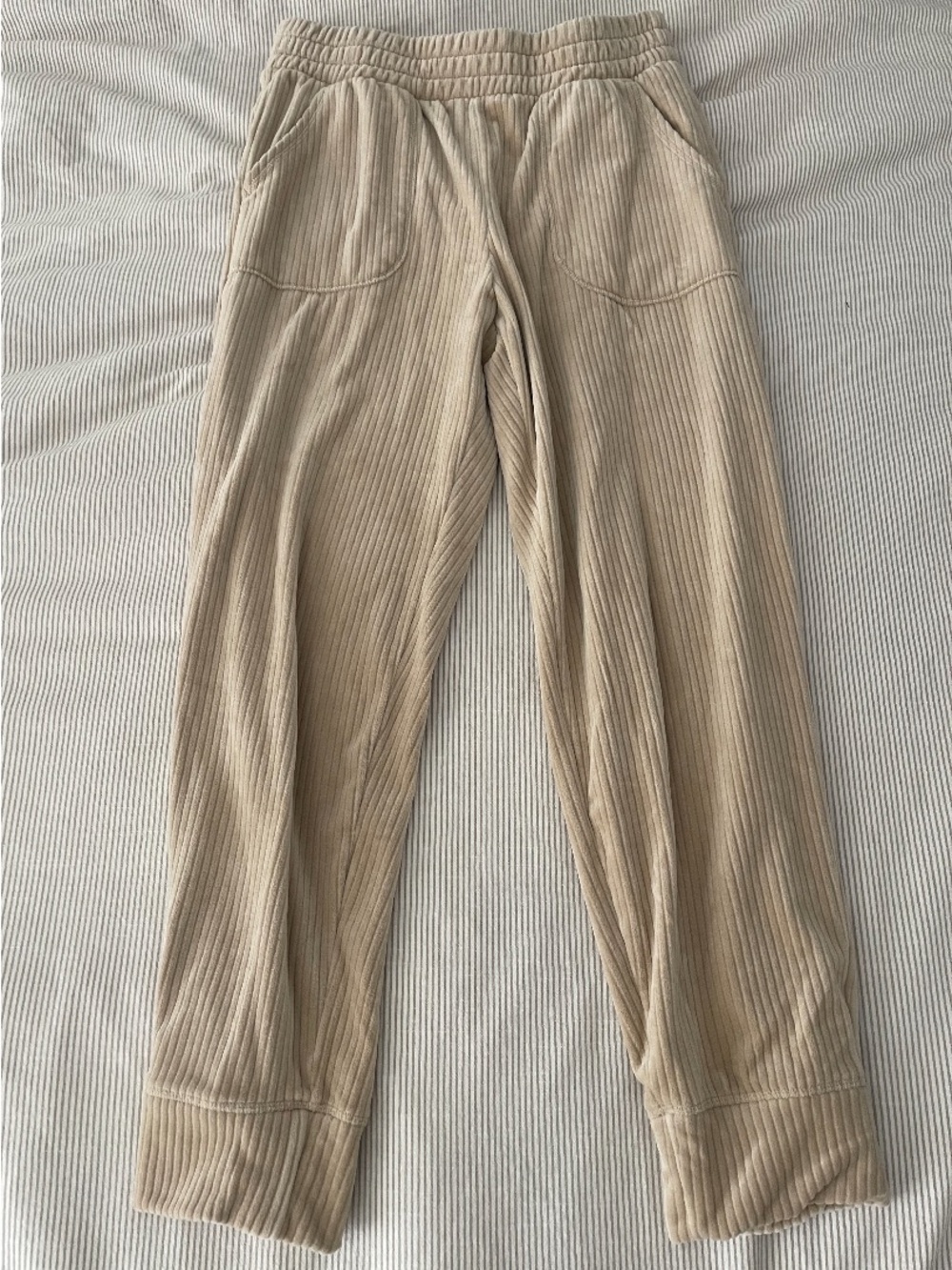Denver Hayes Beige Corduroy Relaxed-Fit Joggers